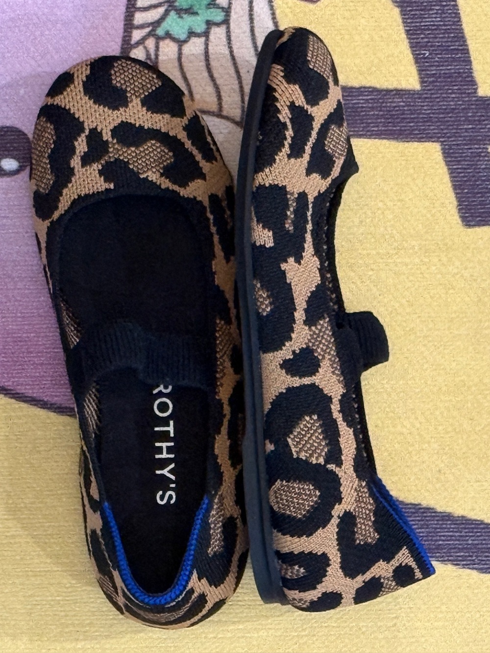 Rothy's Kids Leopard Print Mary Jane in Tan and Black - Picture 4 of 6